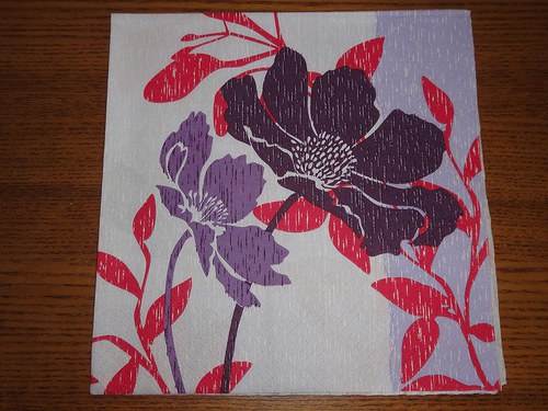 Ubrousek na decoupage - retro květy