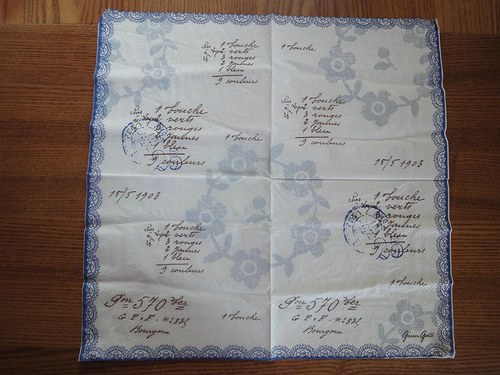 Ubrousek na decoupage - francouzská účtenka