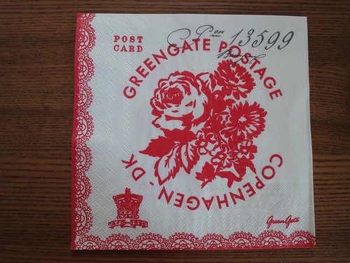 Ubrousek na decoupage - zelená,pošt.brána