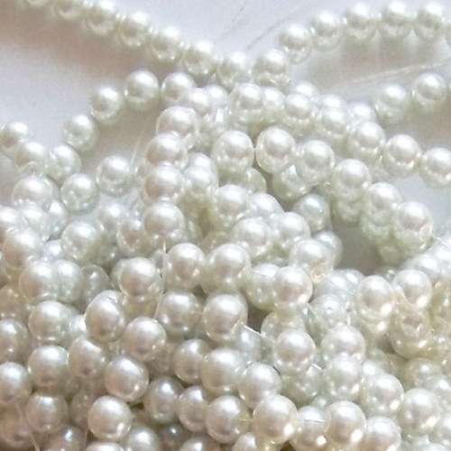 Perly skleněné/ slon. kost / 10mm/ 10ks