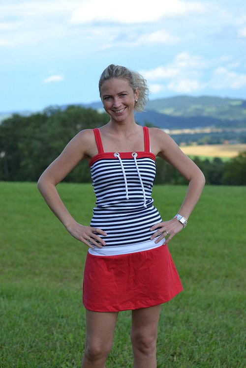 Modro - bílé šaty - SLEVA — foto 1