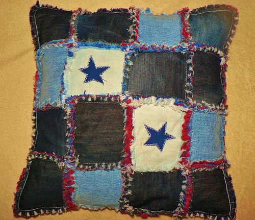 Patchwork polštářky Jeans