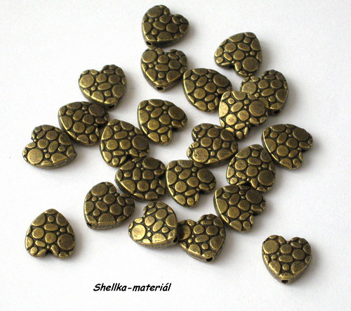 883.Srdíčka/ 10,5x10mm/ 10 kusů — foto 1