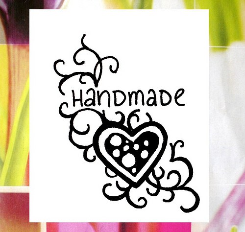 Hand made razítko retro srdce 37.