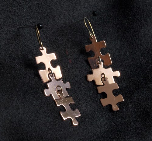 Puzzle náušnice — foto 1