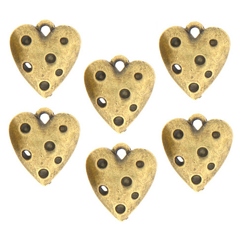 Fancy Heart 6ks - Brass - scrapbook — foto 1
