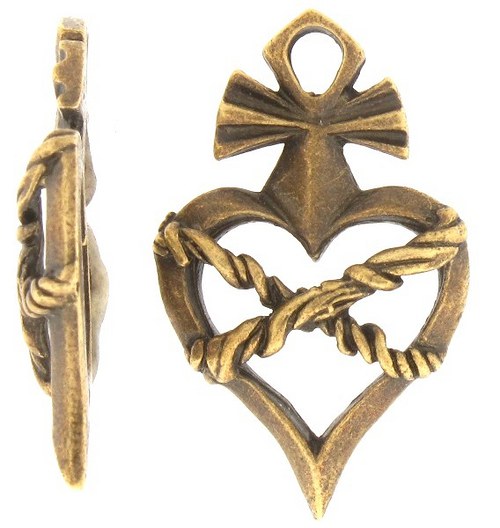 Fancy Heart 2ks - Brass - scrapbook — foto 1