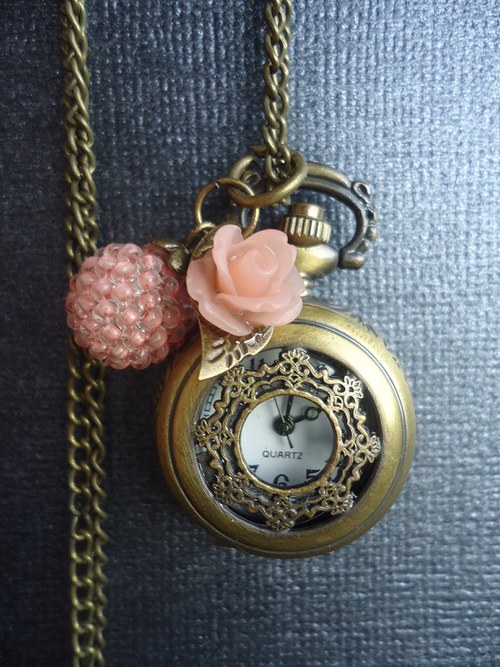 Náhrdelník s hodinkami "Tea Rose III." — foto 1