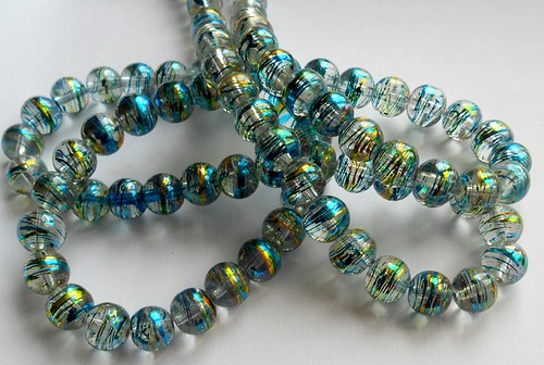 Skleněné cosmic kuličky 10mm - 10 ks — foto 1