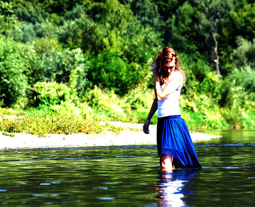 Modrá průhledná sukně — foto 1