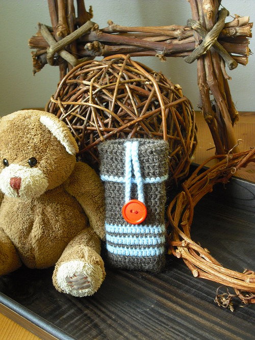 Obal na mobil - s červeným knoflíkem — foto 1