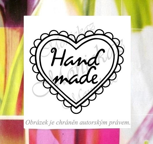 Hand made srdce 19 c). Razítko.