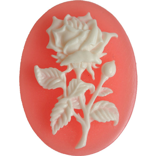 Cameo White Rose 40x30 mm 1ks
