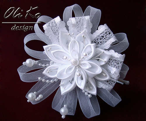 Svatební Čelenka kanzashi