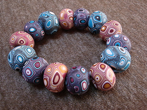 Fimo náramek klimt modro-fialový — foto 1