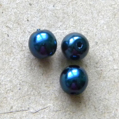 60 ks - Voskované perle tm. modré 5 mm
