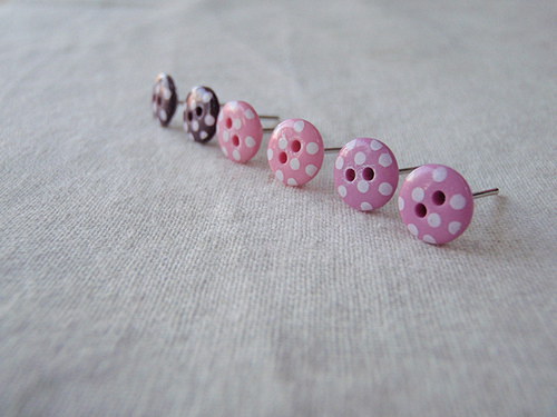 Naušničky "Buttons" - 3 páry! — foto 1