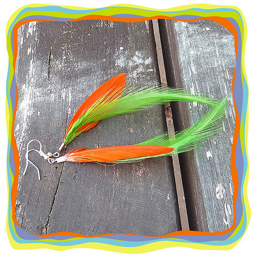 Peříčkové zeleno-oranžové — foto 1