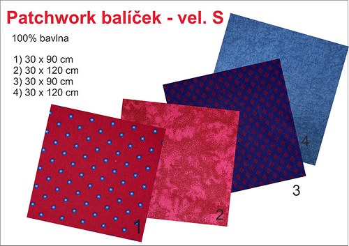 Patchwork balíček červeno-modrý (vel.S)