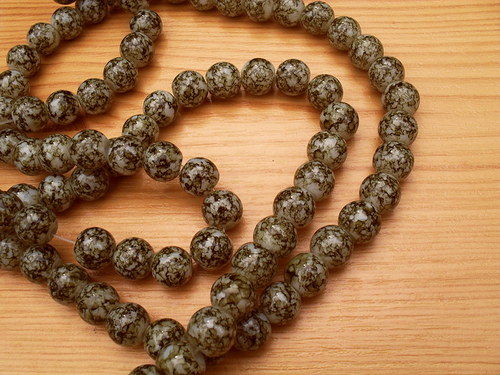 Skleněné korálky 10 mm - batika
