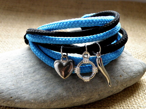 Blue-black - modročerný náramek — foto 1