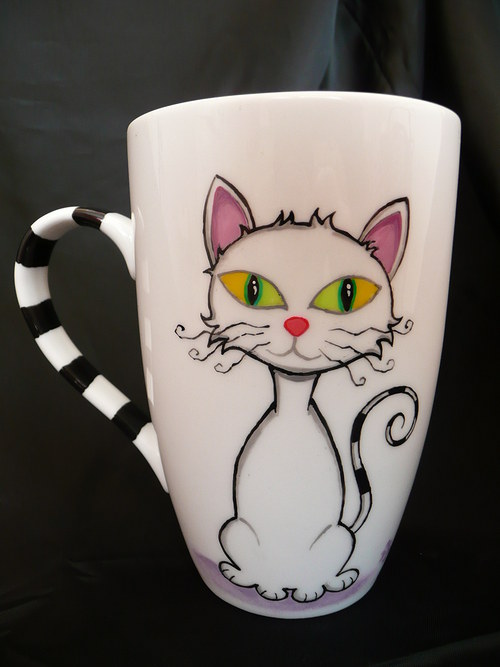 Hrnček na Latte - White Cat — foto 1