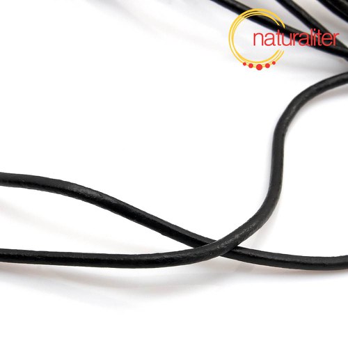 Kožená šňůrka 2,5mm kulatá černá, 1m