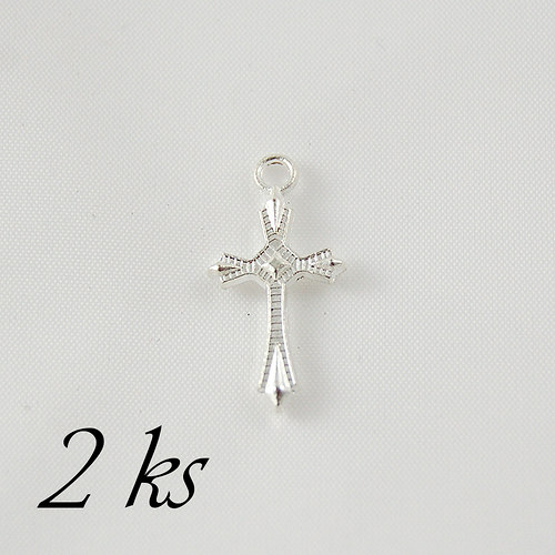 Křížek stříbrný malý - 2ks — foto 1