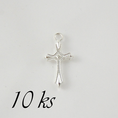 Křížek stříbrný malý - 10ks — foto 1
