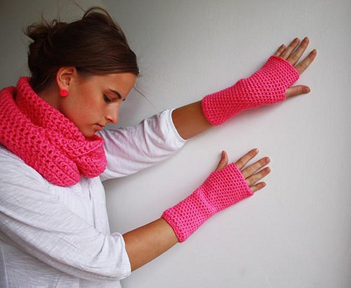Bezprstové rukavičky...Pink — foto 1