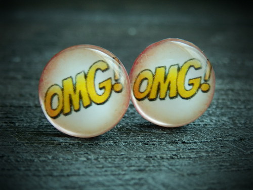 Náušnice - pecky "OMG!" — foto 1