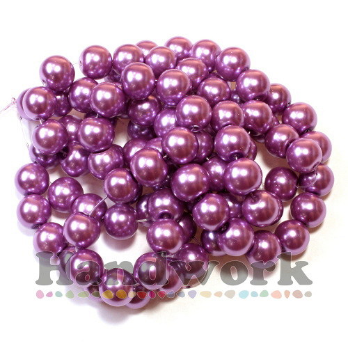 Voskované perle 10mm - levandulové - 10ks — foto 1