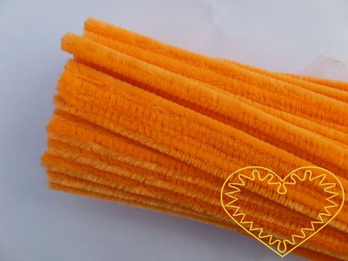 Modelovací chlupatý drátek oranžový - sada 100 ks