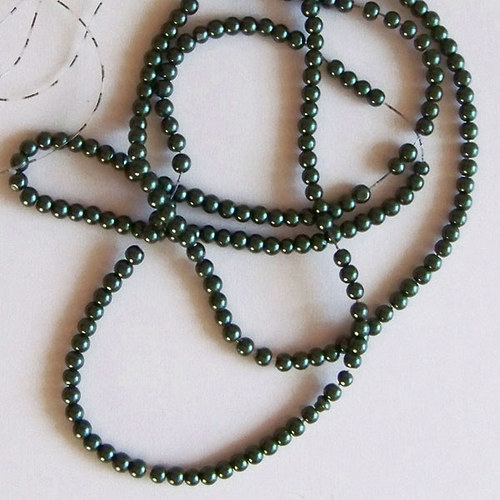 Perly P/ khaki tmavá/ 4mm/ 30ks