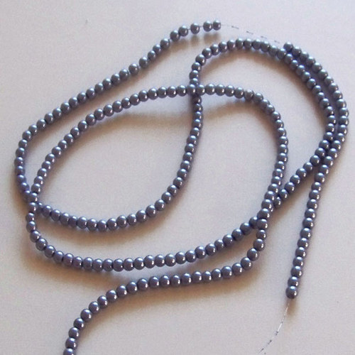 Perly P/ fialovošedá/ 4mm/ 30ks