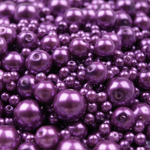 Voskované perly mix - fialové, 50g - 38,- Kč