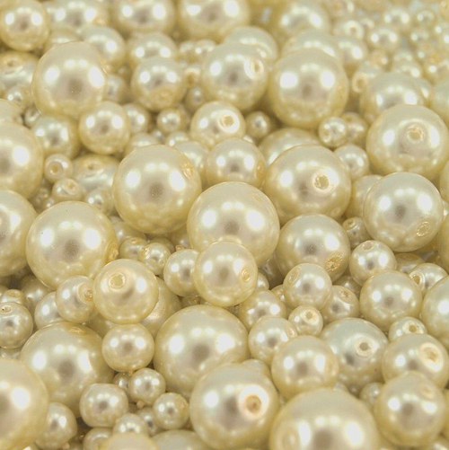 Voskované perly mix - papyrusové, 50g - 38,- Kč