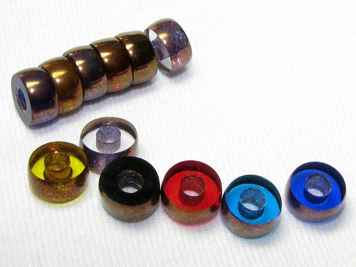 Směs korálků s měděnou patinou 12 ks, 9/4 mm