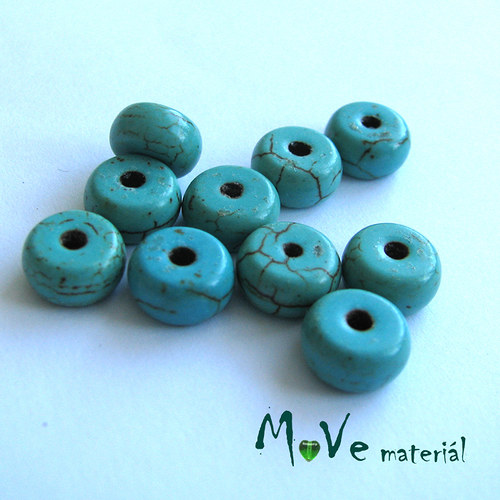 Korálky Tyrkenit disk 8x4mm, 10ks — foto 1