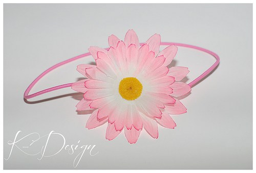 Čelenka pro malou slečnu - růžová gerbera — foto 1