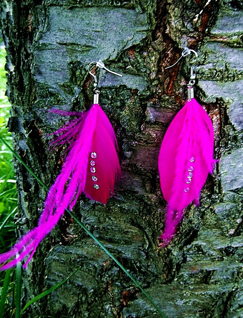 Náušnice - Peříčka - Barbí — foto 1