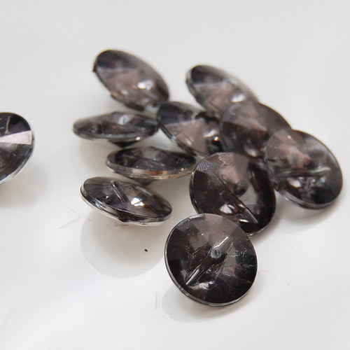 Knoflík krystal šedočerný 14mm AKCE SLEVA NK-65