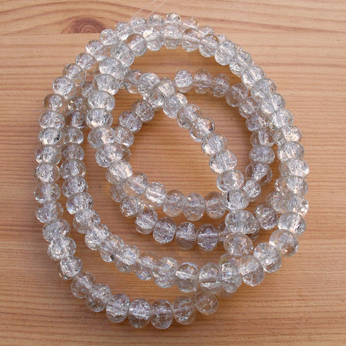 Praskané rondelky - 8 x 5mm - čiré