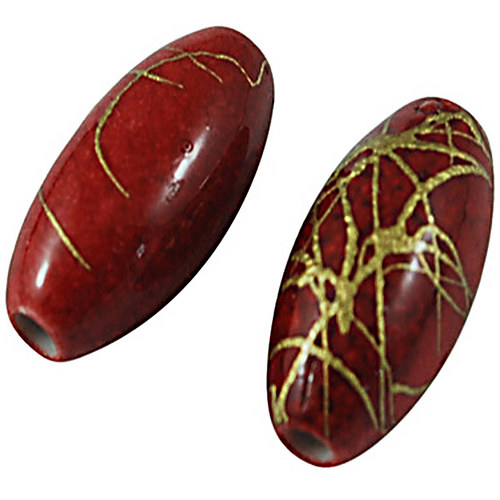 Akrylové korálky žíhané/10x5mm/ červenohnědá/ 10ks