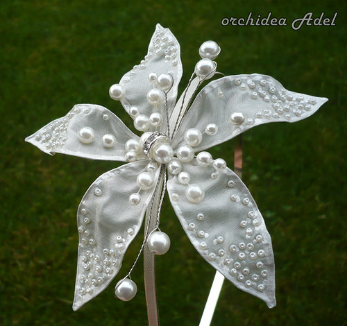 Svatební čelenka "Pearls" - silk — foto 1