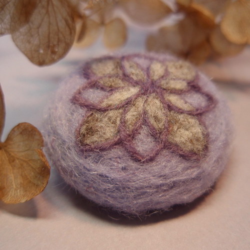 Mini brož mandala - fialková — foto 1