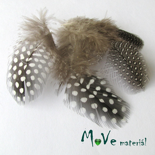 Nebarvené peří perlička cca 5-11cm, 4ks — foto 1