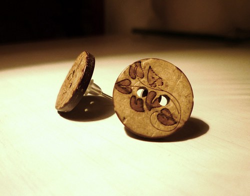 Naušničky knoflíky — foto 1