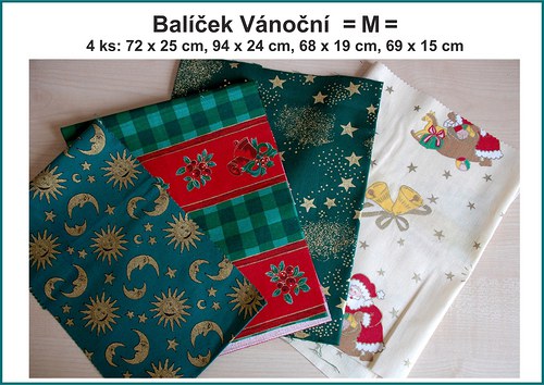 Balíček látek; Vánoční zelená = M = — foto 1