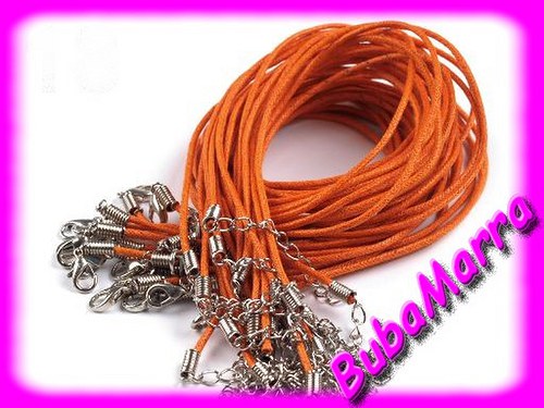 ~ ŠŇŮRKA + KARABINKA ~ vosk. šňůra ~ ORANŽOVÁ